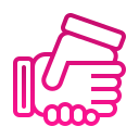 Cartoon icon of 2 hands shaking